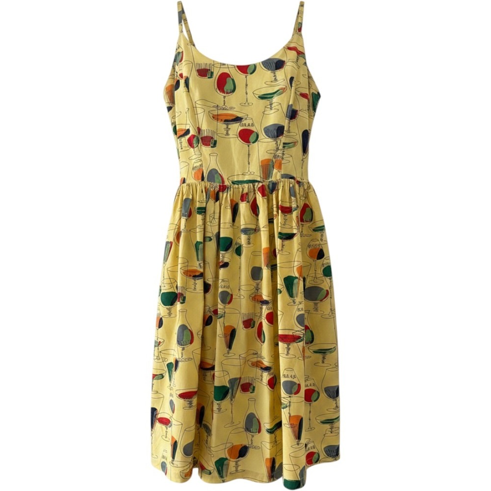Tatyana Cocktail Dress Yellow Size L Rockabilly Retro Style 50s Bettie Page